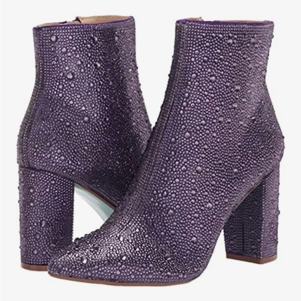 Betsey Johnson Glittering Purple Ankle Boots